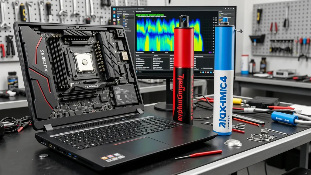 Gaming laptop thermal paste repair with Thermal Grizzly Kryonaut and Arctic MX-4 – Singapore