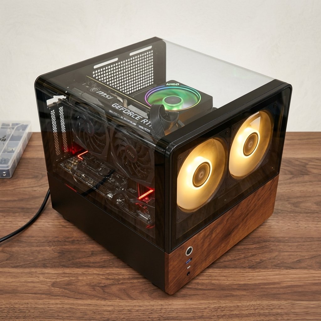 Wood Panel Cube Gaming PC RTX 3060 Ti Ryzen 7 3600X Singapore